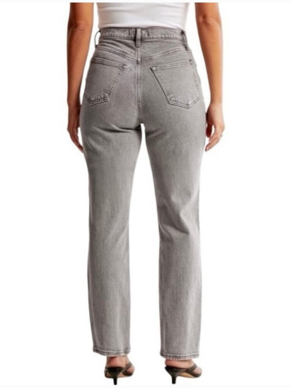 Abercrombie & Fitch High-Rise 90s Straight Jeans - Light Gray - Picture 4 of 9